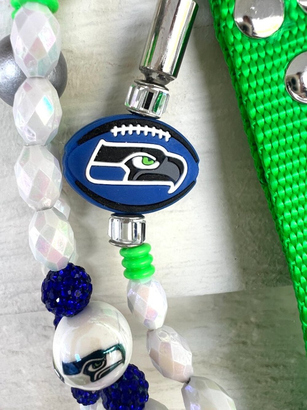 NFL Seattle Seahawks Dog Leash - Beaded - Bougie - Handmade